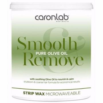 Caronlab Pure Olive Oil Strip Wax - Microwaveable 800ml ( Qty of 12 ) strip wax for hair removal